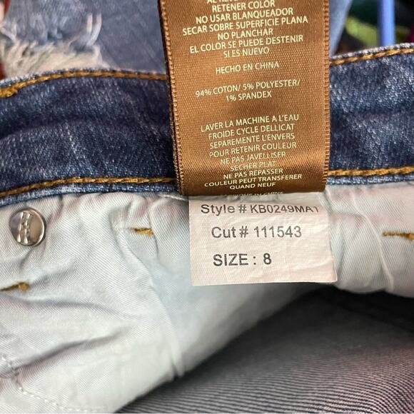 Kut from the Kloth Sophie Stretch Denim Distressed Bermuda jean shorts womens 8 - Picture 13 of 13